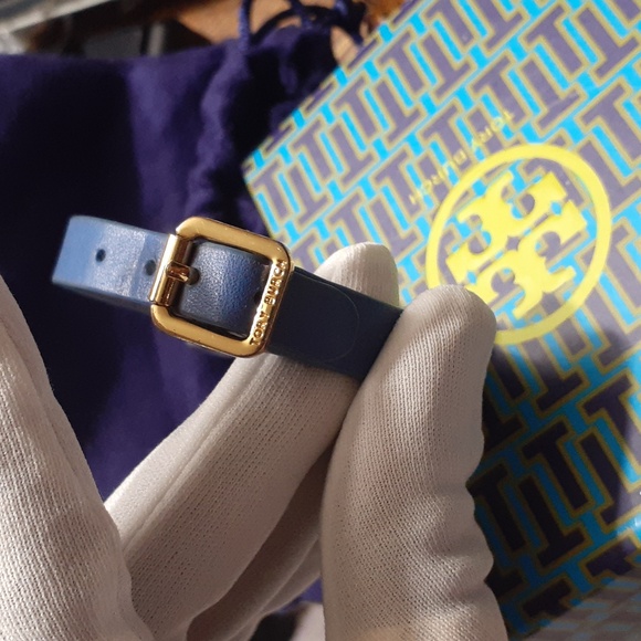 TORY BURCH SAHARA BLUE PURPLE BOW BRACELET - Picture 6 of 7